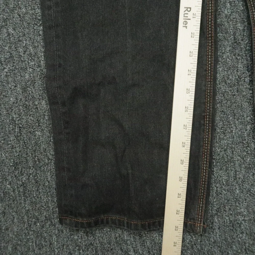 Coogi Jeans Mens 40x34‎ Black Straight Baggy Embroidered Pockets 5 Pocket